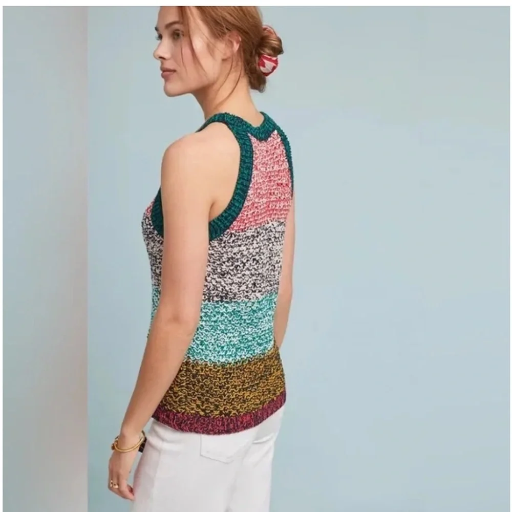 Anthropologie Maeve Multicolored Knit Sweater Tank Size Large